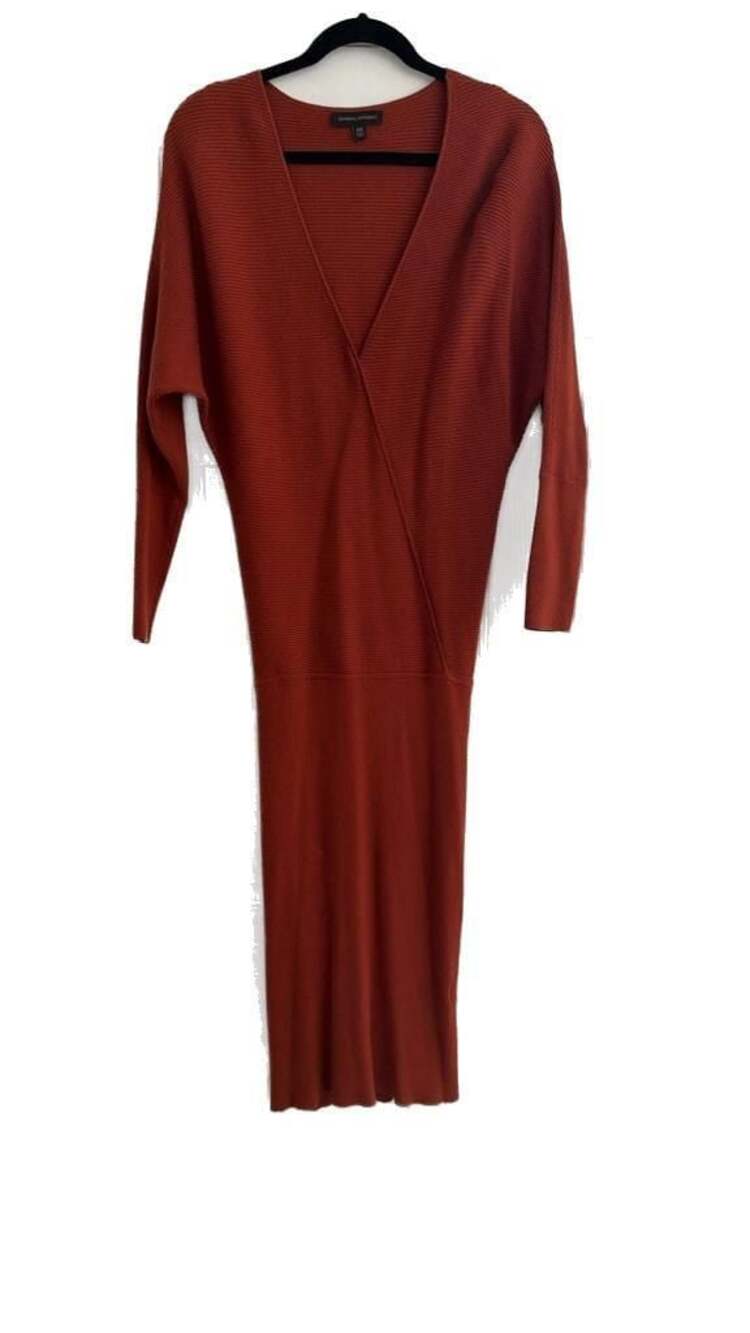 Banana Republic Ribbed Knit Wrap Midi Dress Size XXS